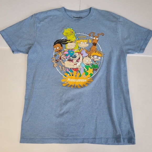 Nickelodeon Ren & Stimpy Rugrats 90s Cartoon Characters Graphic T Shirt - Picture 1 of 6
